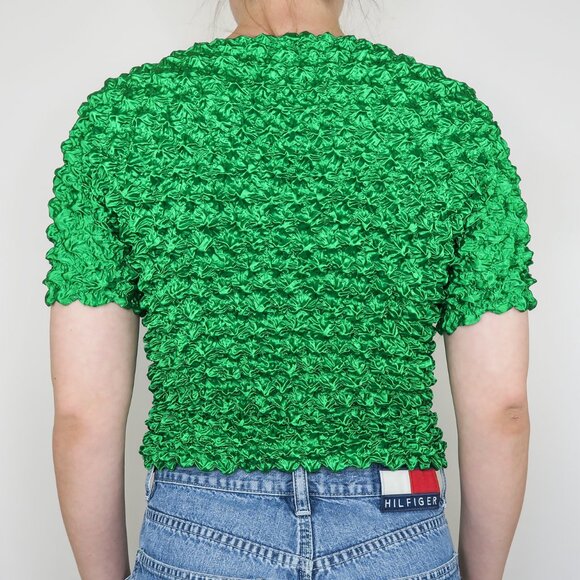 Vintage 90s Green Bubble Popcorn Shirt - Picture 3 of 7